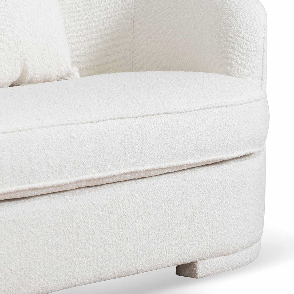 Ivory White Boucle Seater Sofa