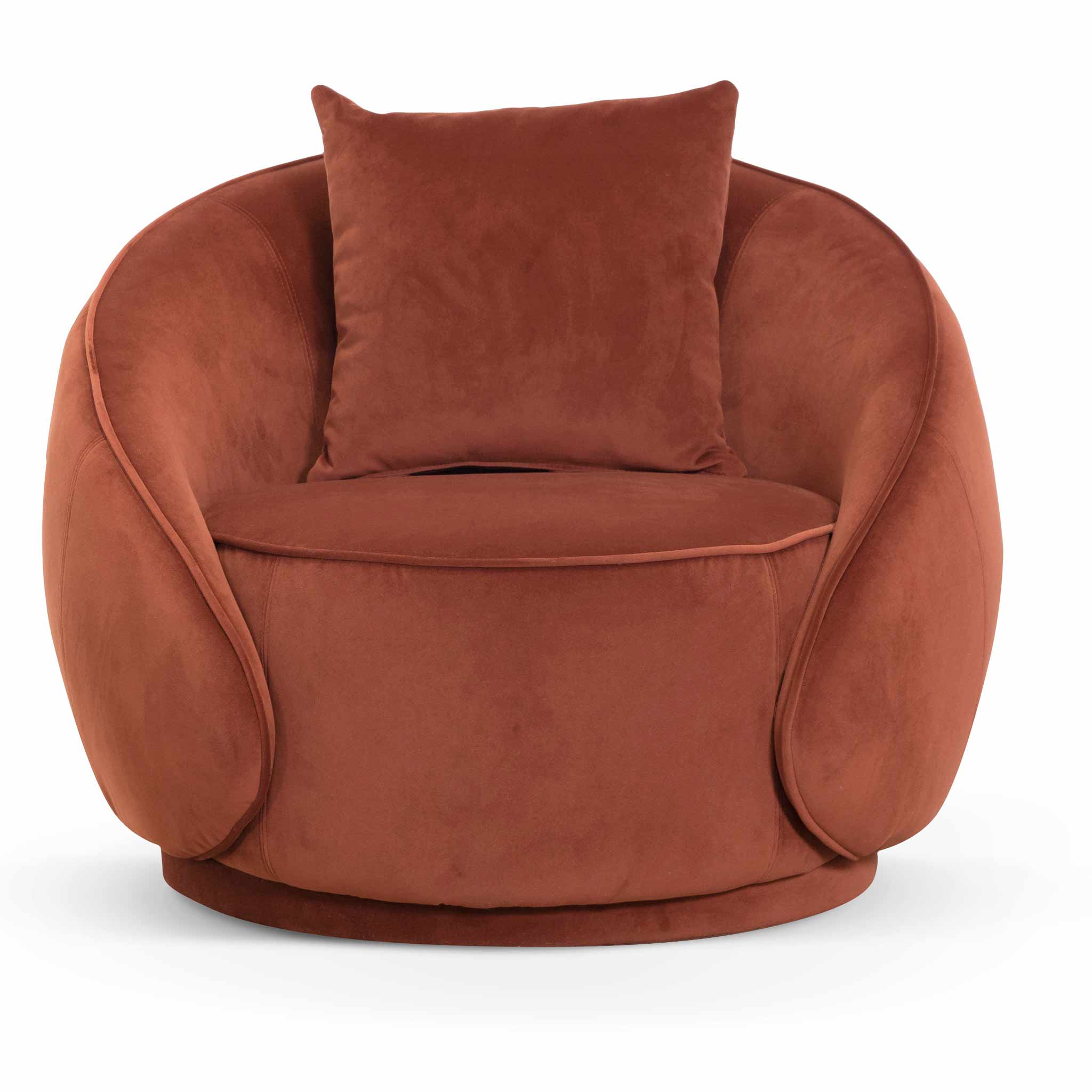 Velvet Armchair - Rustic Orange