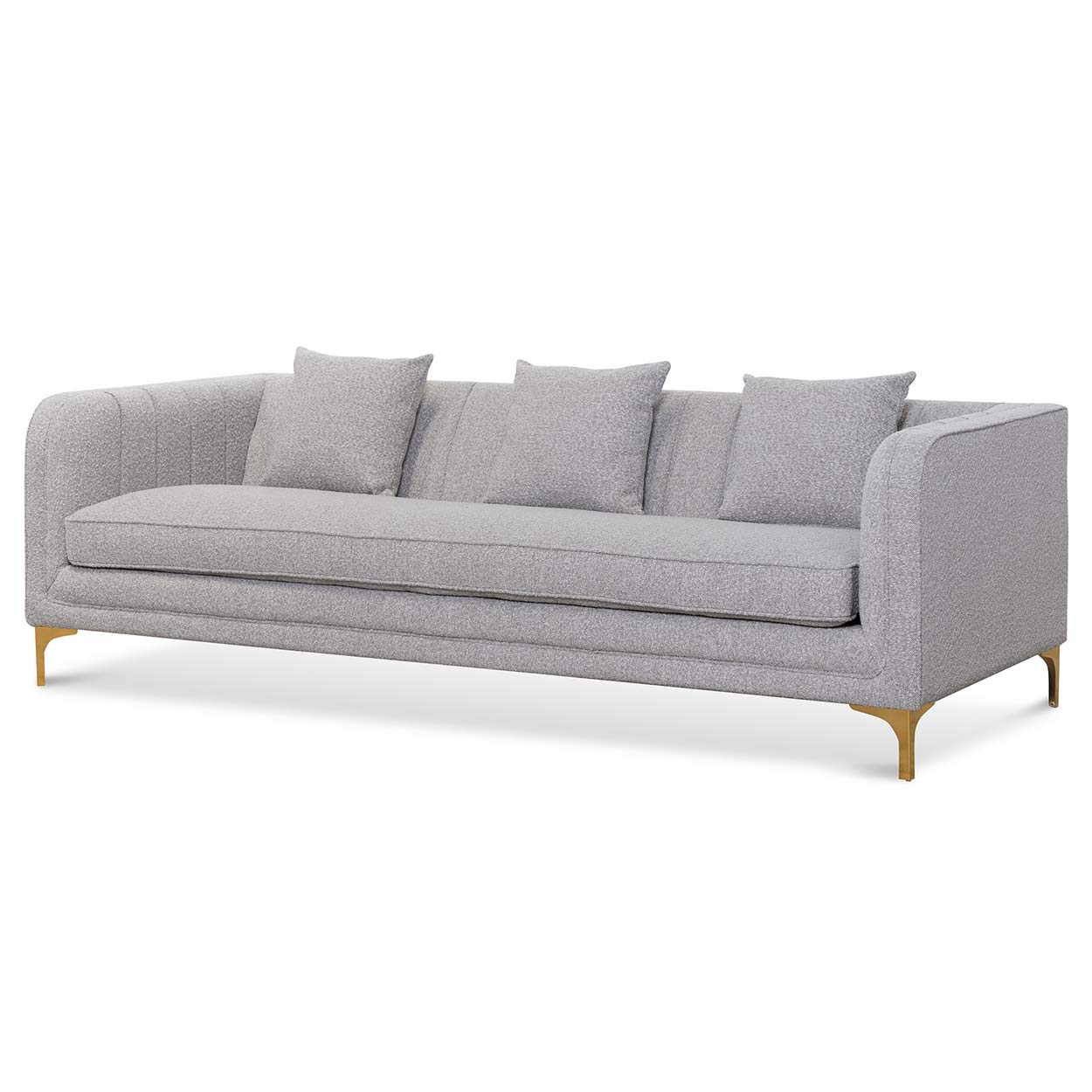 Ash Grey Boucle 3 Seater Sofa