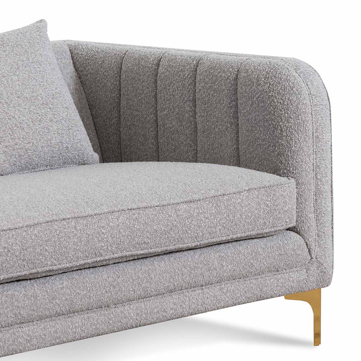 Ash Grey Boucle 3 Seater Sofa