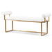 CLC6771-BS Ivory White Boucle Bench - Brushed Gold Base