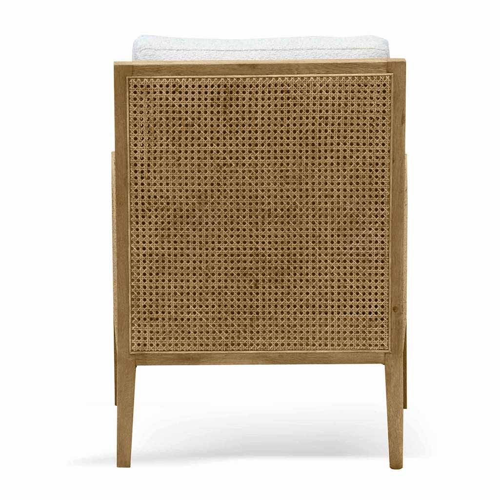 Rattan Arm Chair - Ivory White Boucle