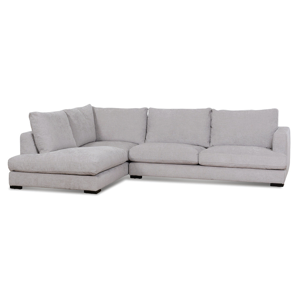 Lucinda 4 Seater Fabric Left Chaise Sofa - Oyster Beige