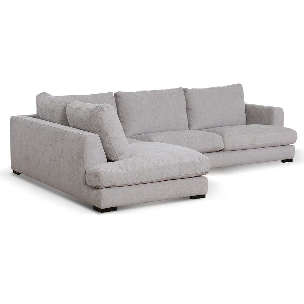 Lucinda 4 Seater Fabric Left Chaise Sofa - Oyster Beige