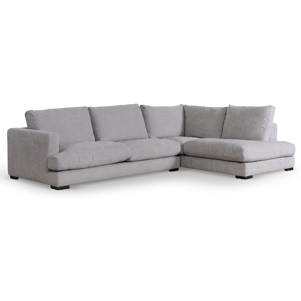 Lucinda 4 Seater Fabric Right Chaise Sofa - Oyster Beige