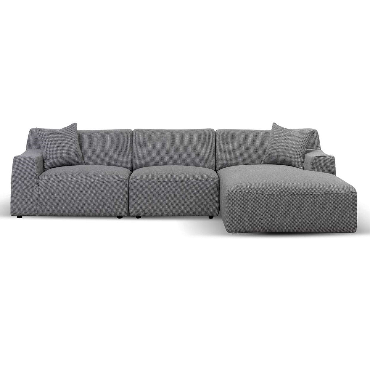 Marlin 3 Seater Right Chaise Sofa - Noble Grey