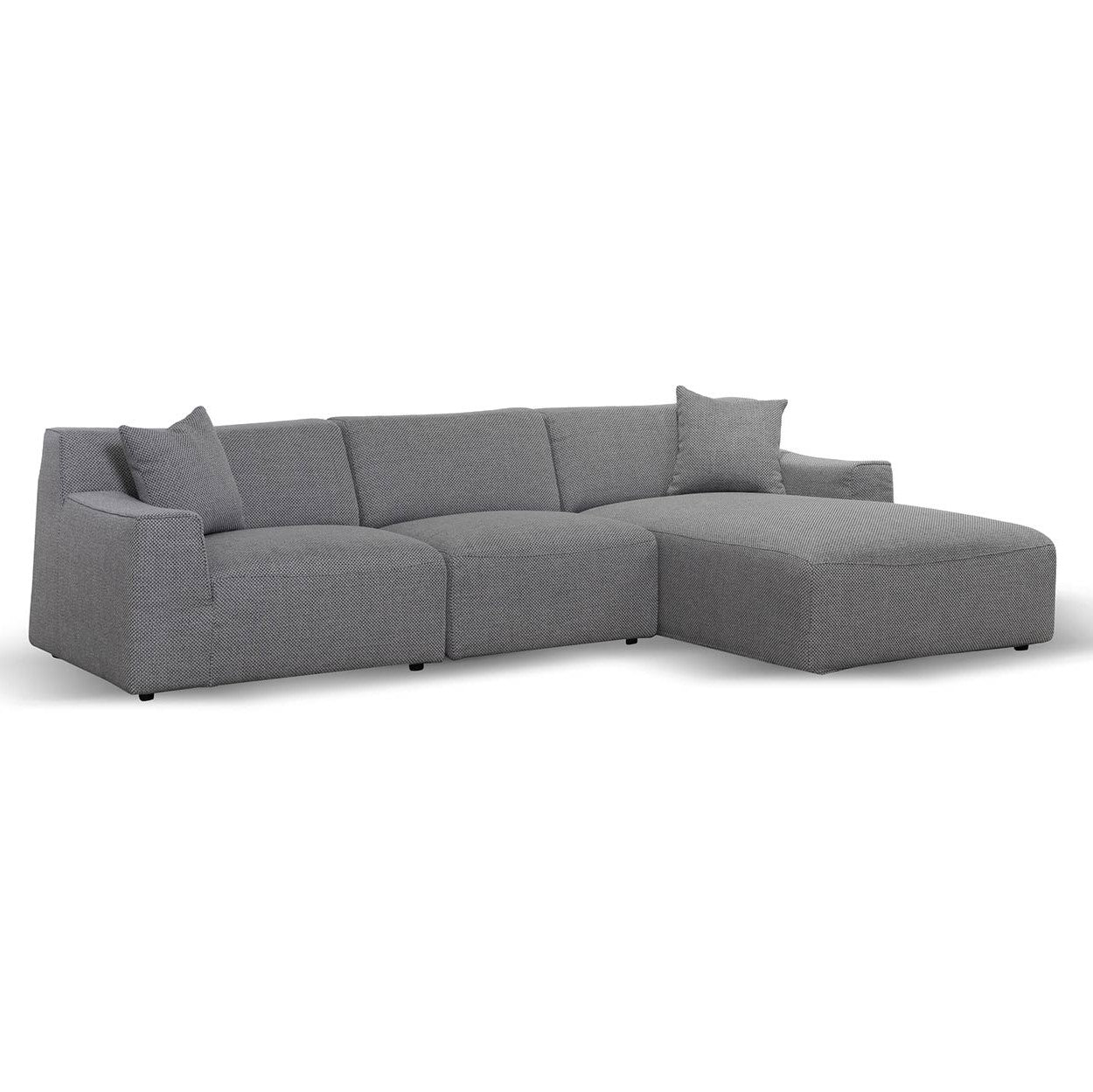 Marlin 3 Seater Right Chaise Sofa - Noble Grey