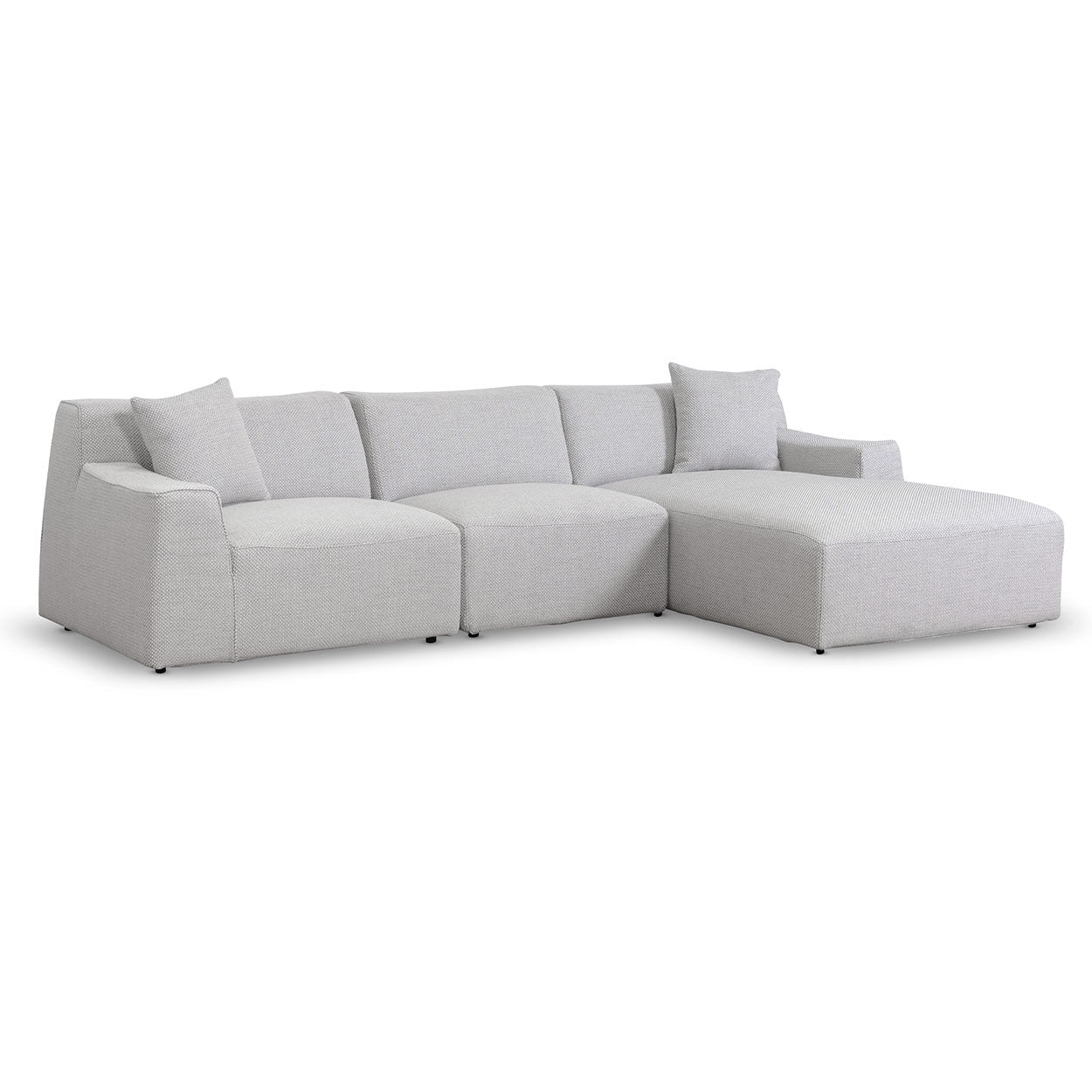 Marlin 3 Seater Right Chaise Sofa - Passive Grey