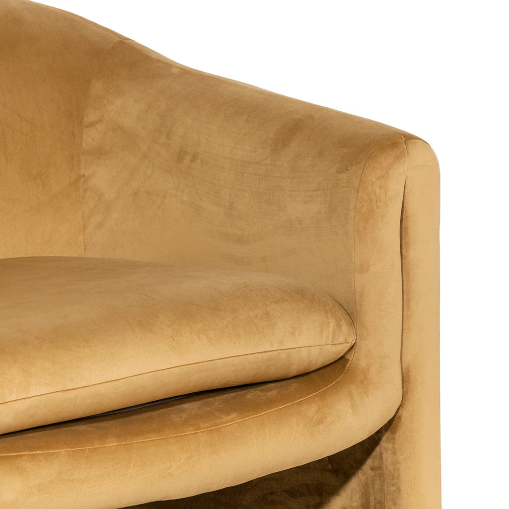 Velvet Armchair - Mustard