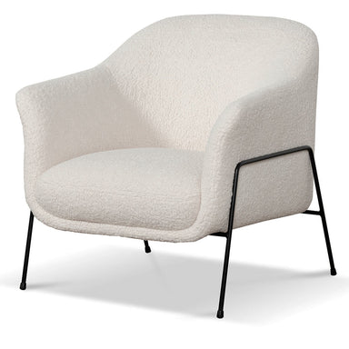 CLC6870-KSO - Ivory White Sherpa Armchair - Black Legs