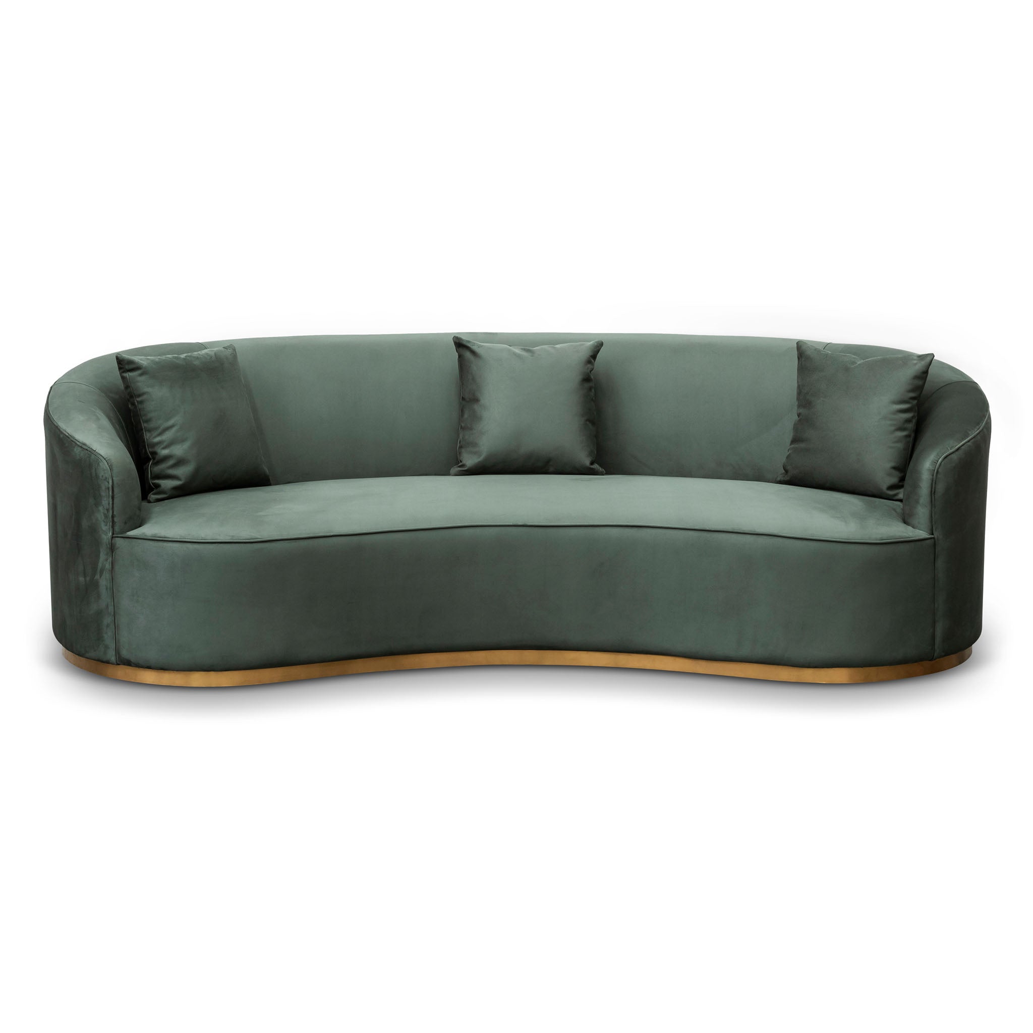 Dark Green Velvet 3 Seater Sofa