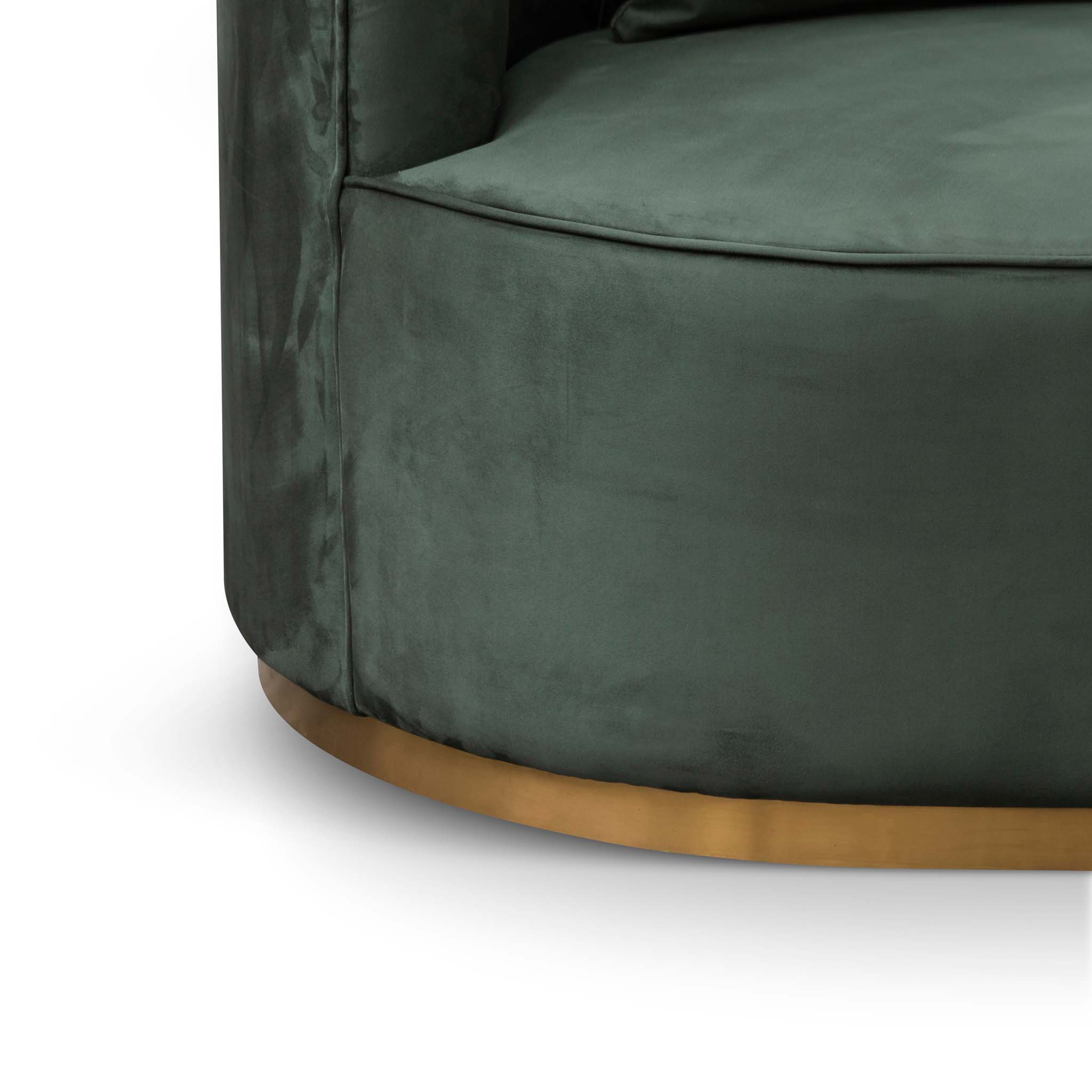 Dark Green Velvet 3 Seater Sofa