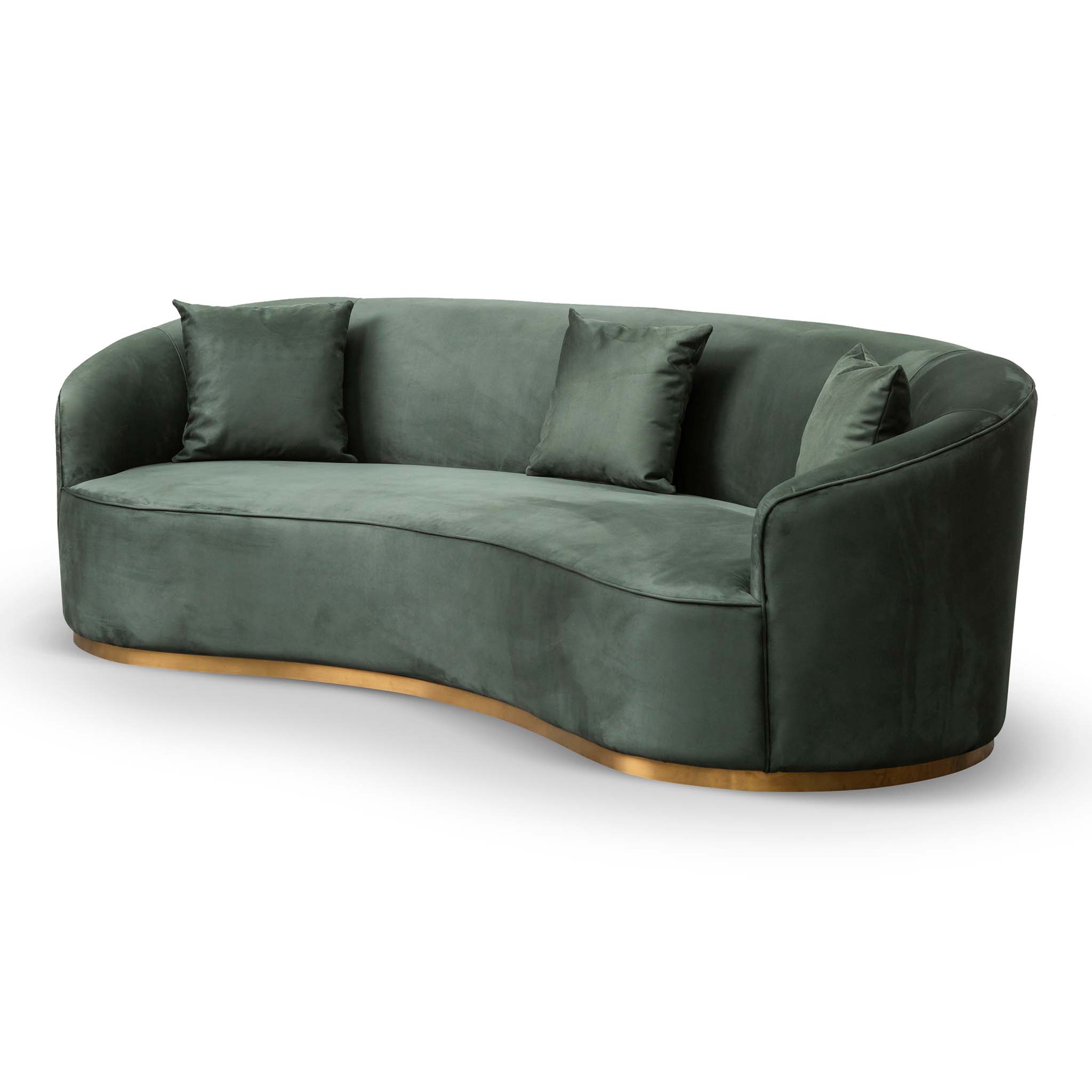 Dark Green Velvet 3 Seater Sofa