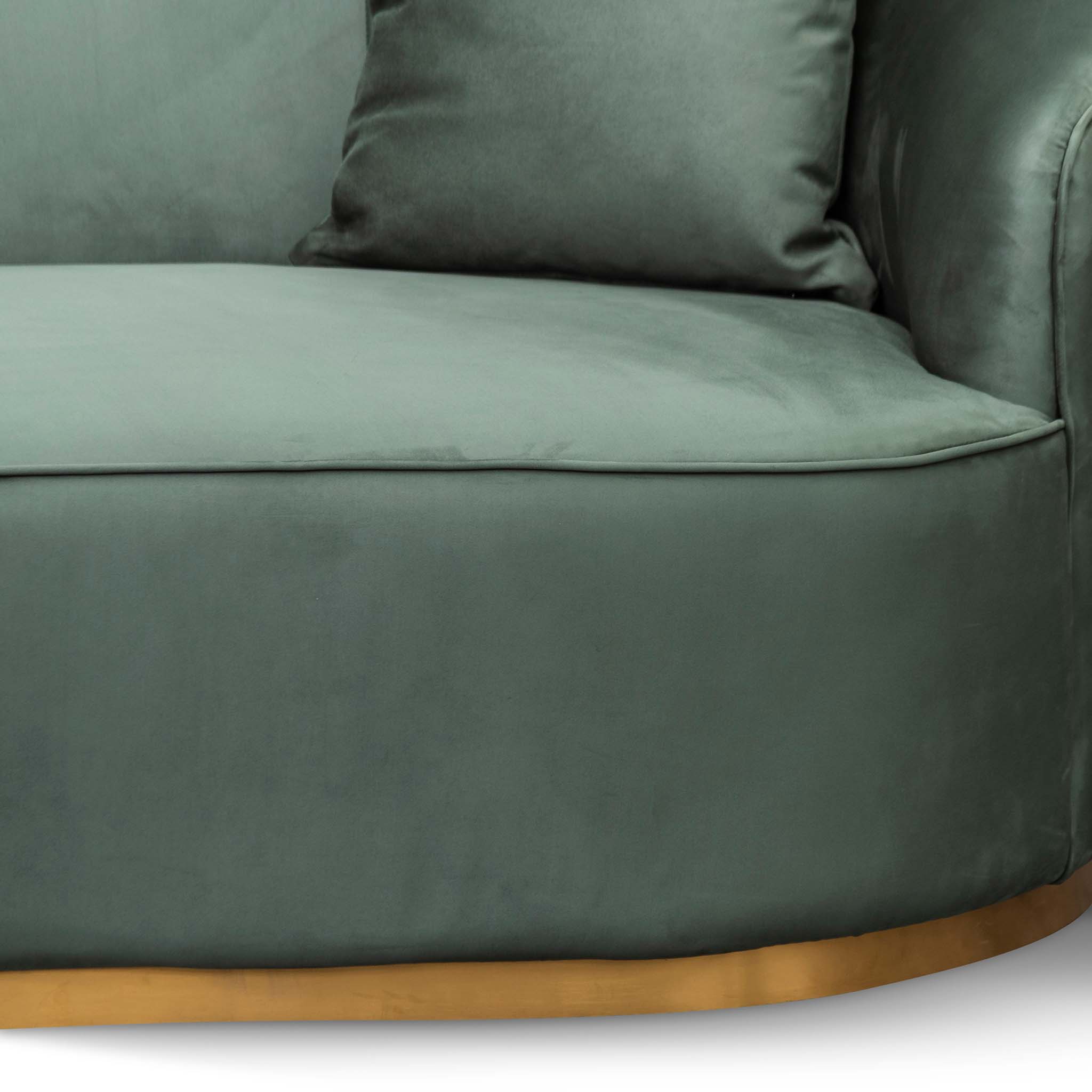 Dark Green Velvet 3 Seater Sofa