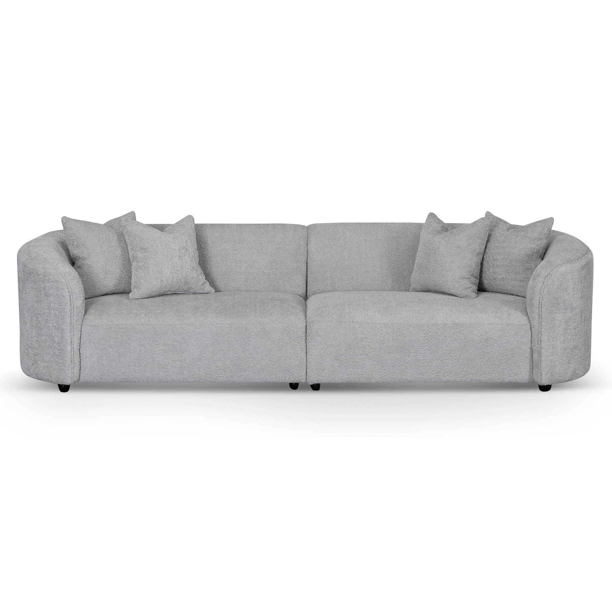 Carissa 4 Seater Sofa - Light Grey Fleece