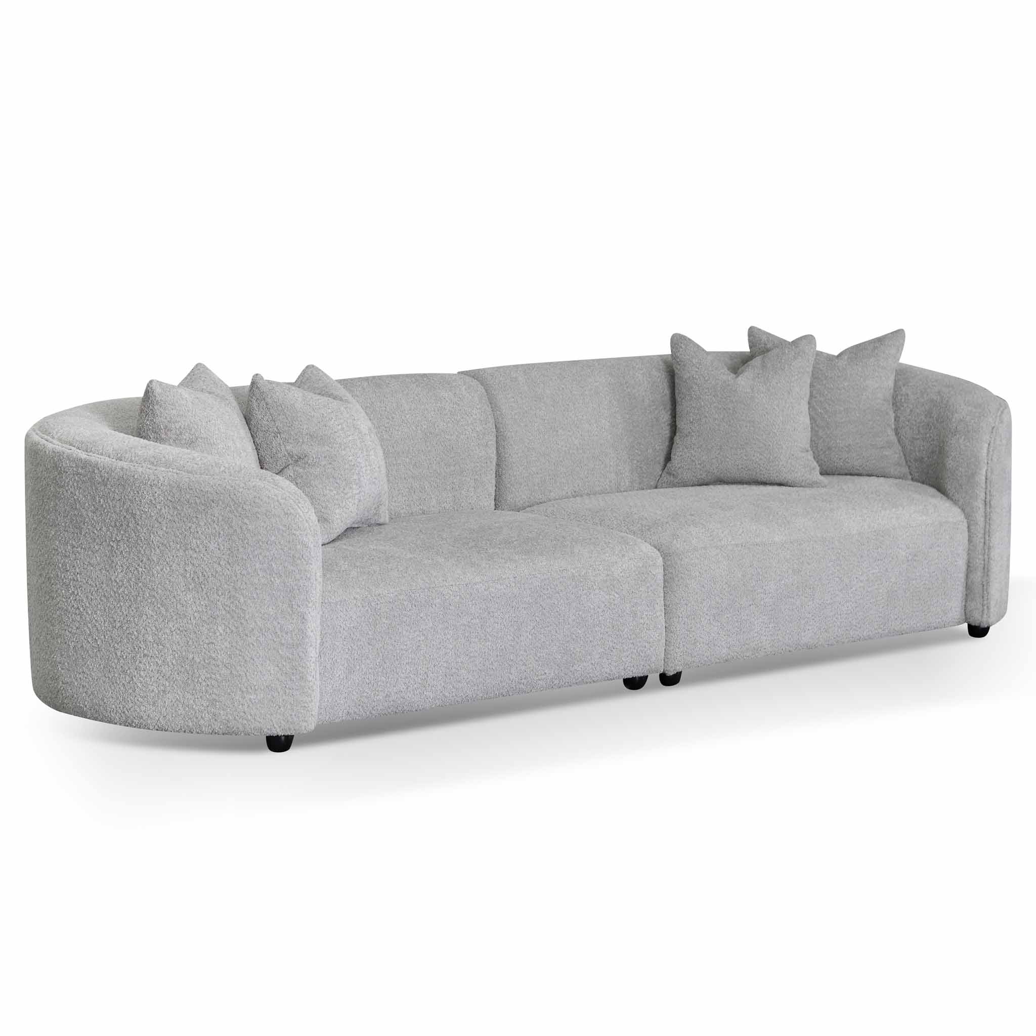 Carissa 4 Seater Sofa - Light Grey Fleece