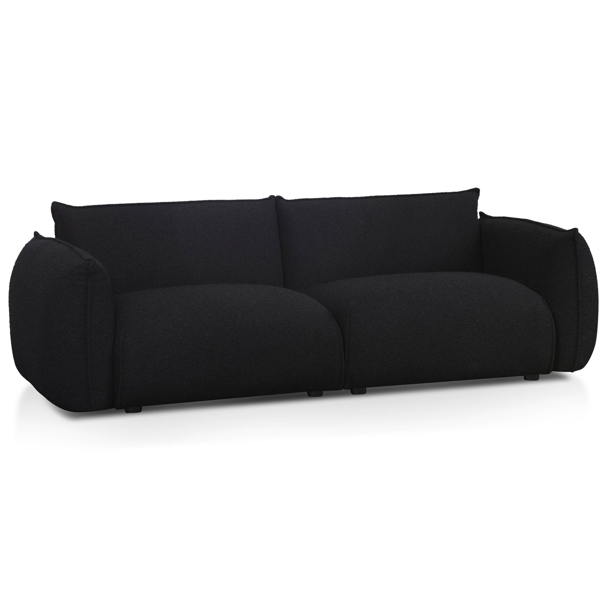 Black Boucle 3 Seater Sofa