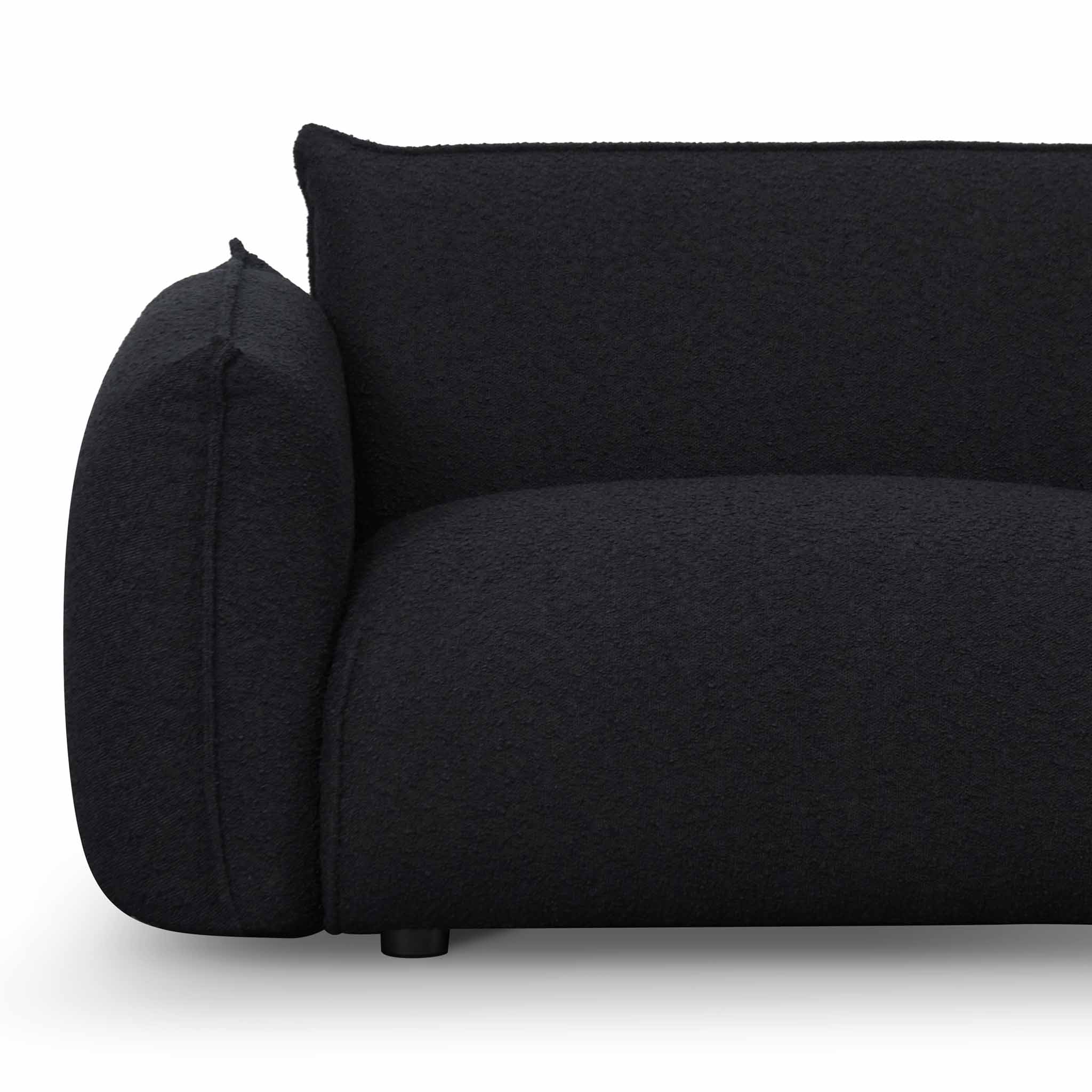 Black Boucle 3 Seater Sofa