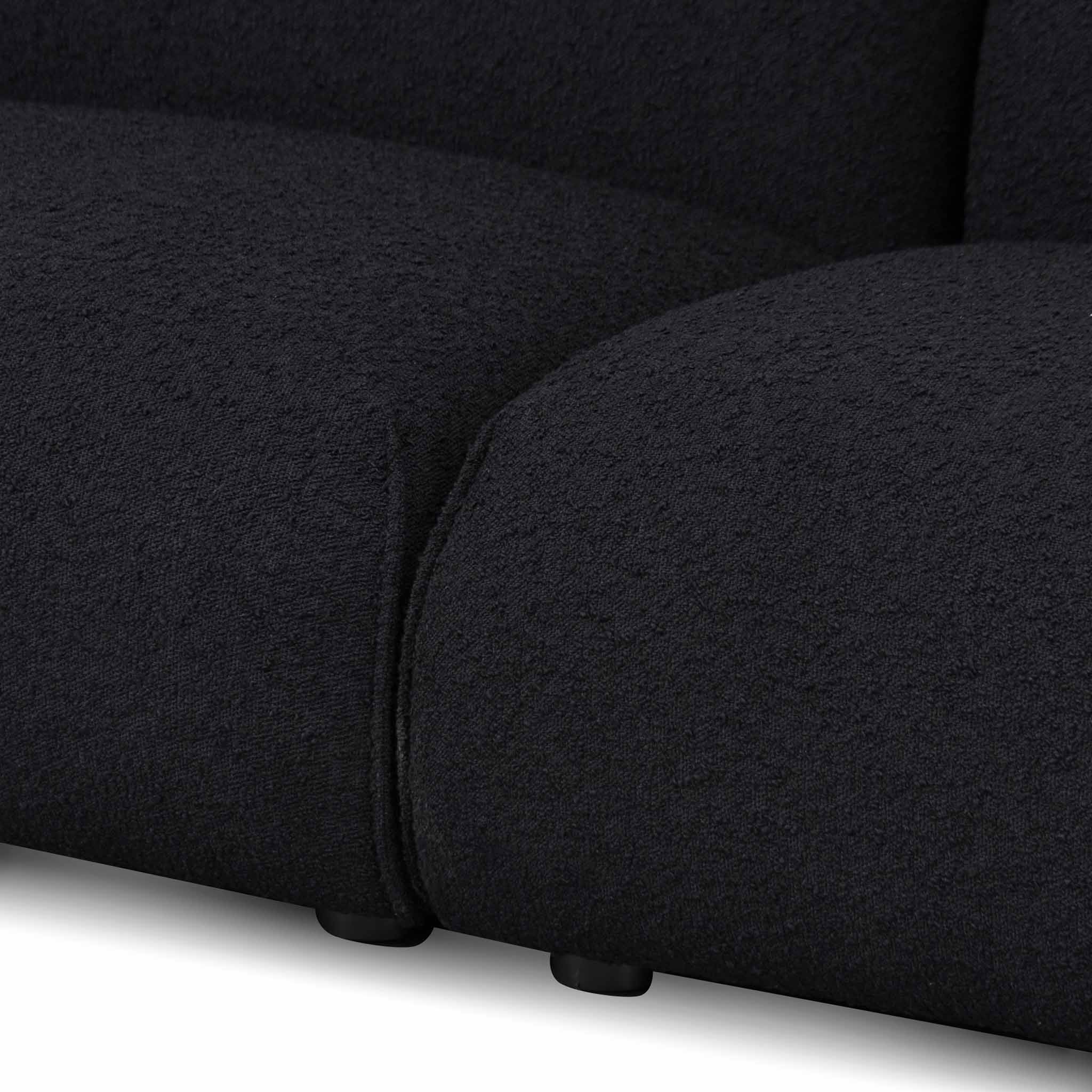 Black Boucle 3 Seater Sofa