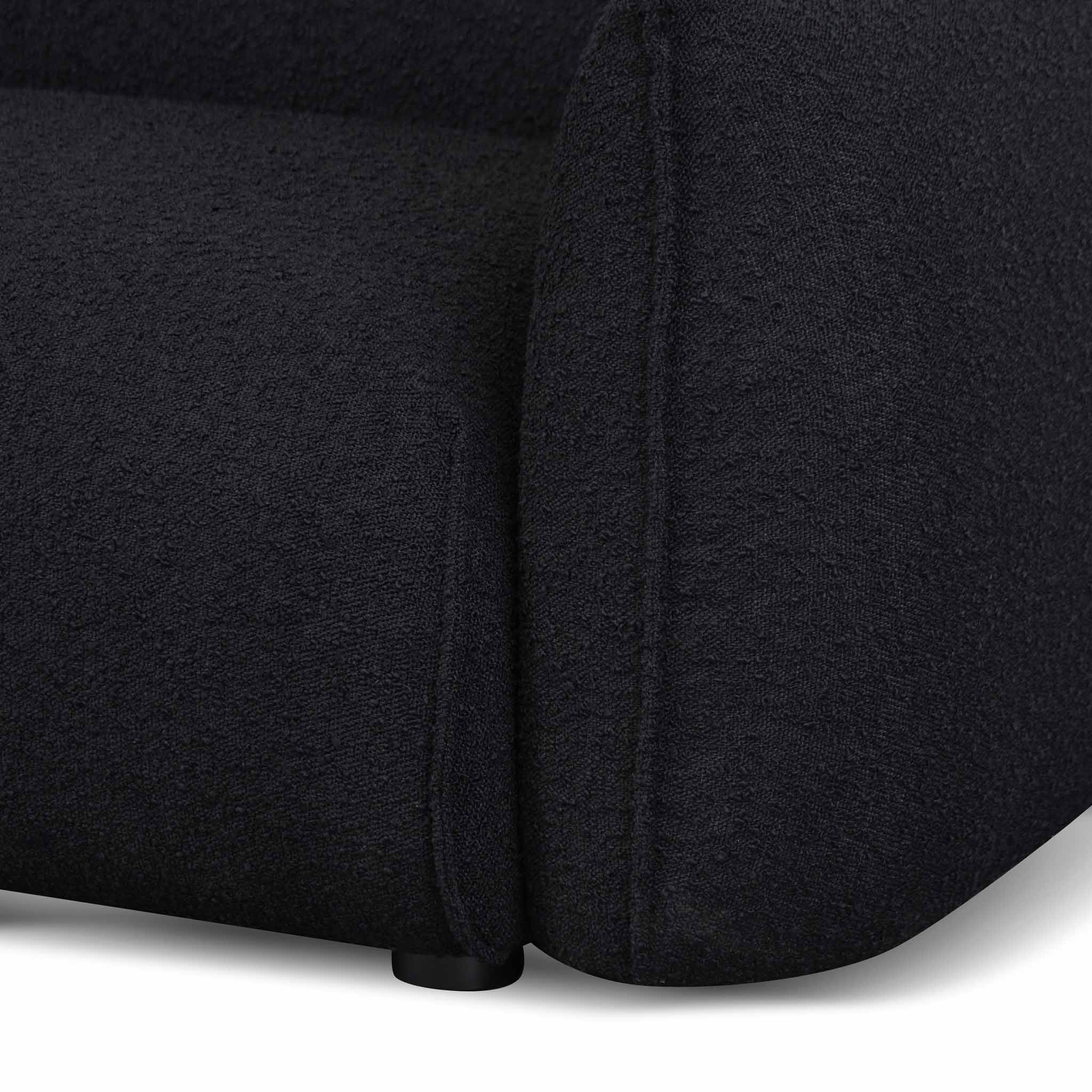 Black Boucle 3 Seater Sofa