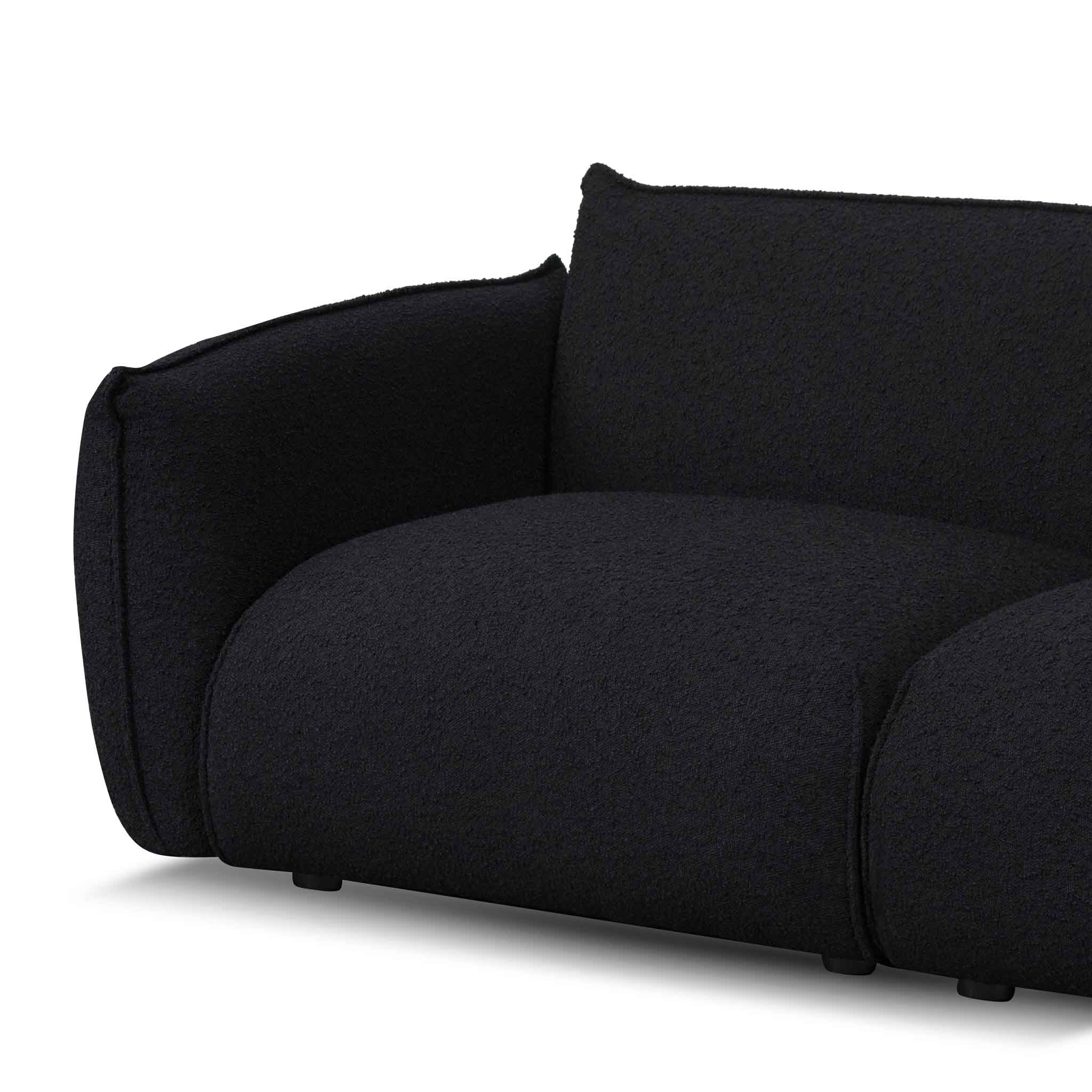 Black Boucle 3 Seater Sofa