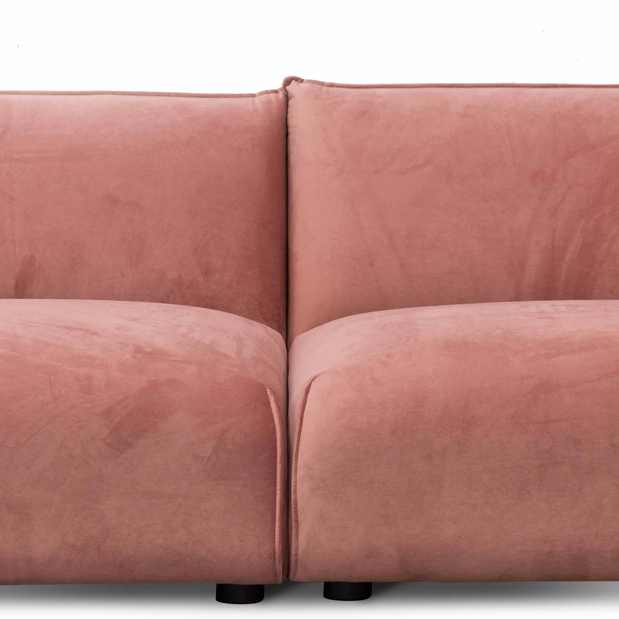 Blush Pink Velvet 3 Seater Sofa