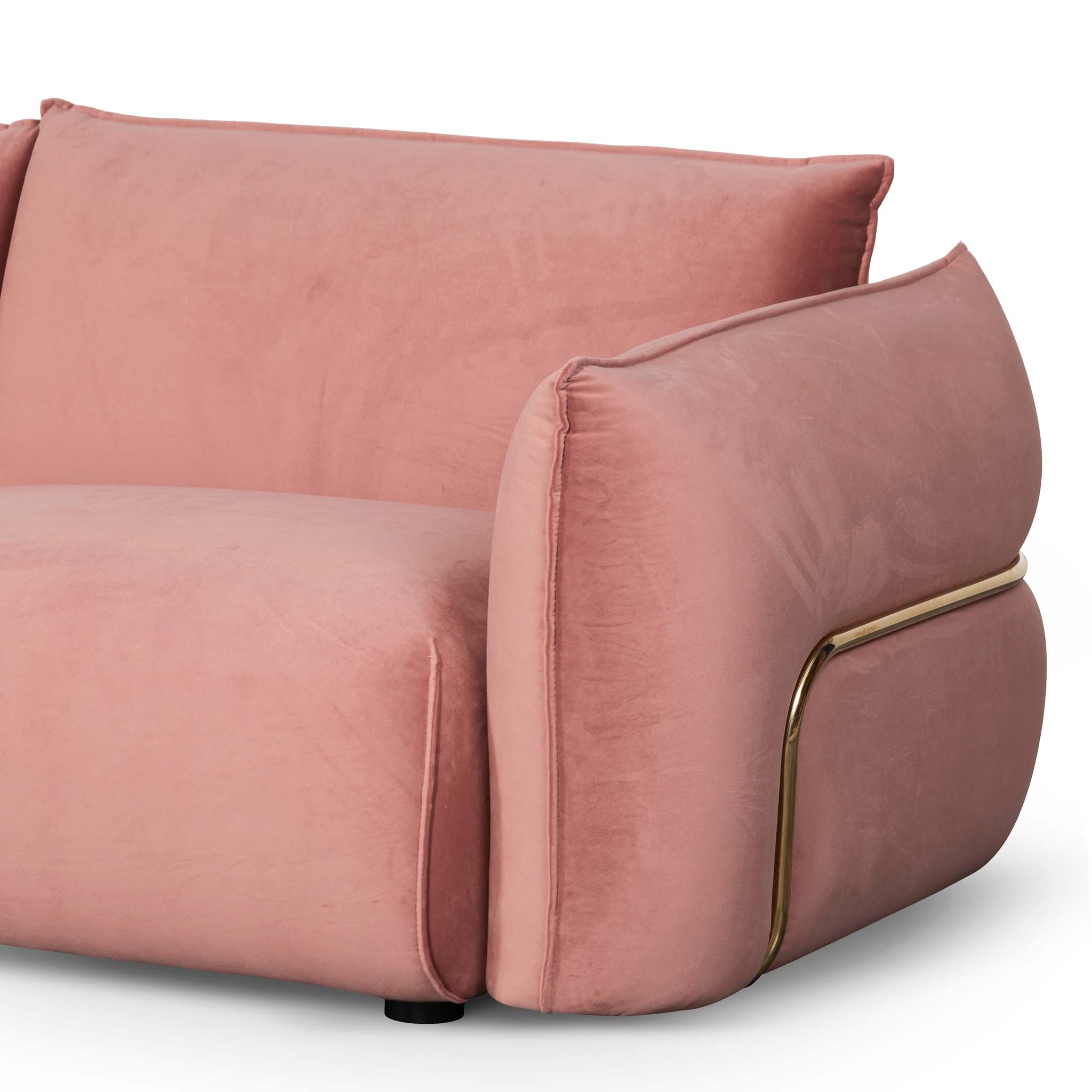 Blush Pink Velvet 3 Seater Sofa