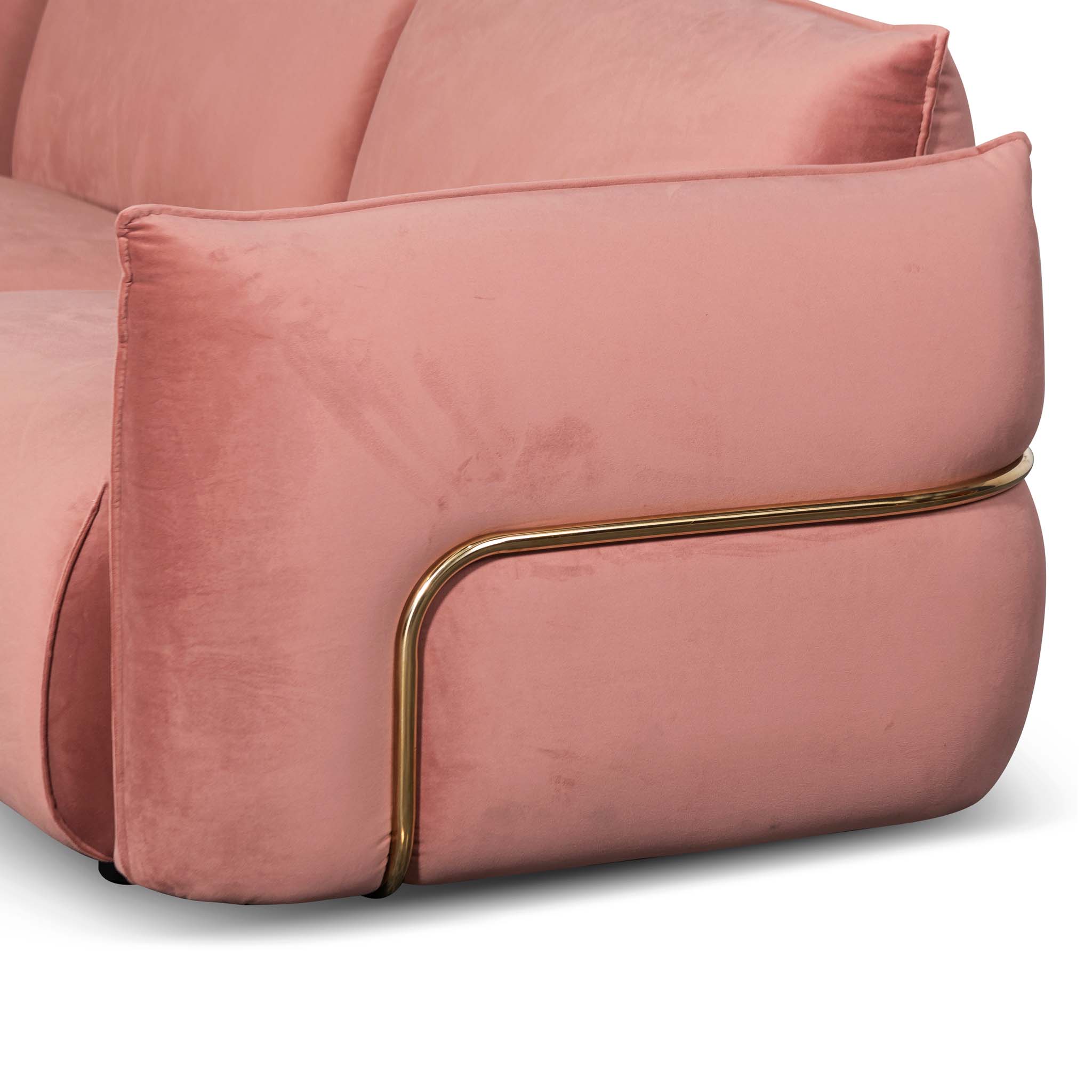 Blush Pink Velvet 3 Seater Sofa