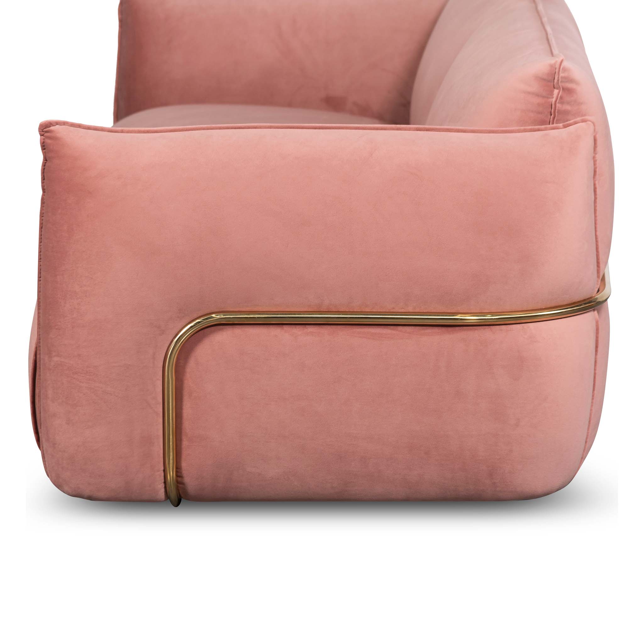 Blush Pink Velvet 3 Seater Sofa