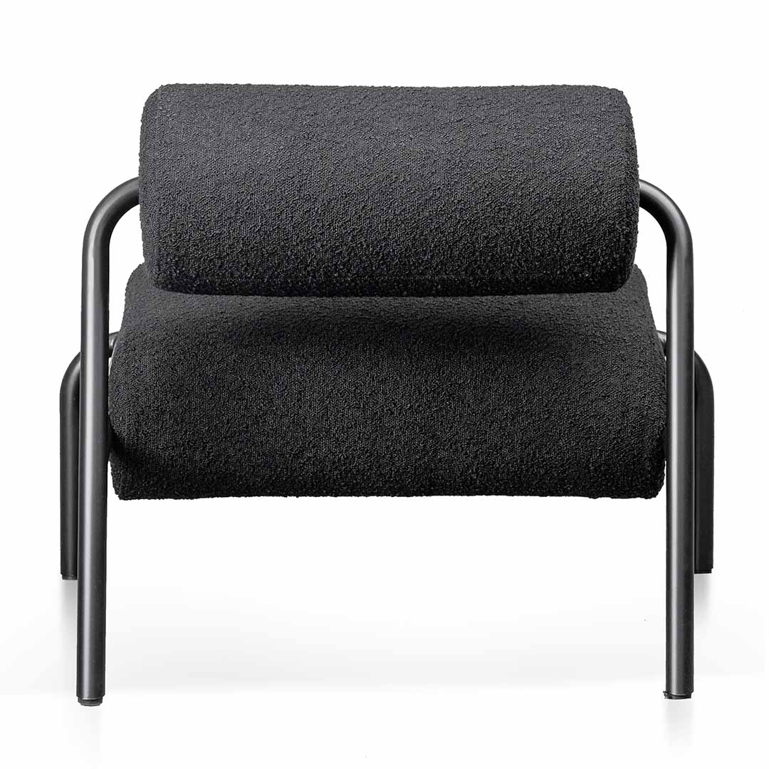 Black Boucle Lounge Chair