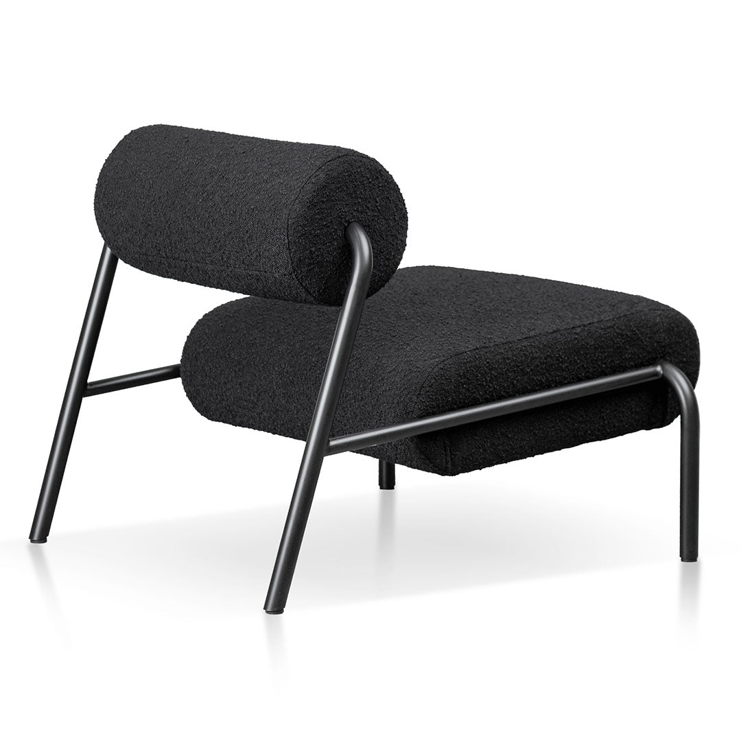 Black Boucle Lounge Chair