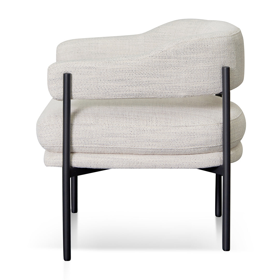 Rustic Beige Fabric Armchair