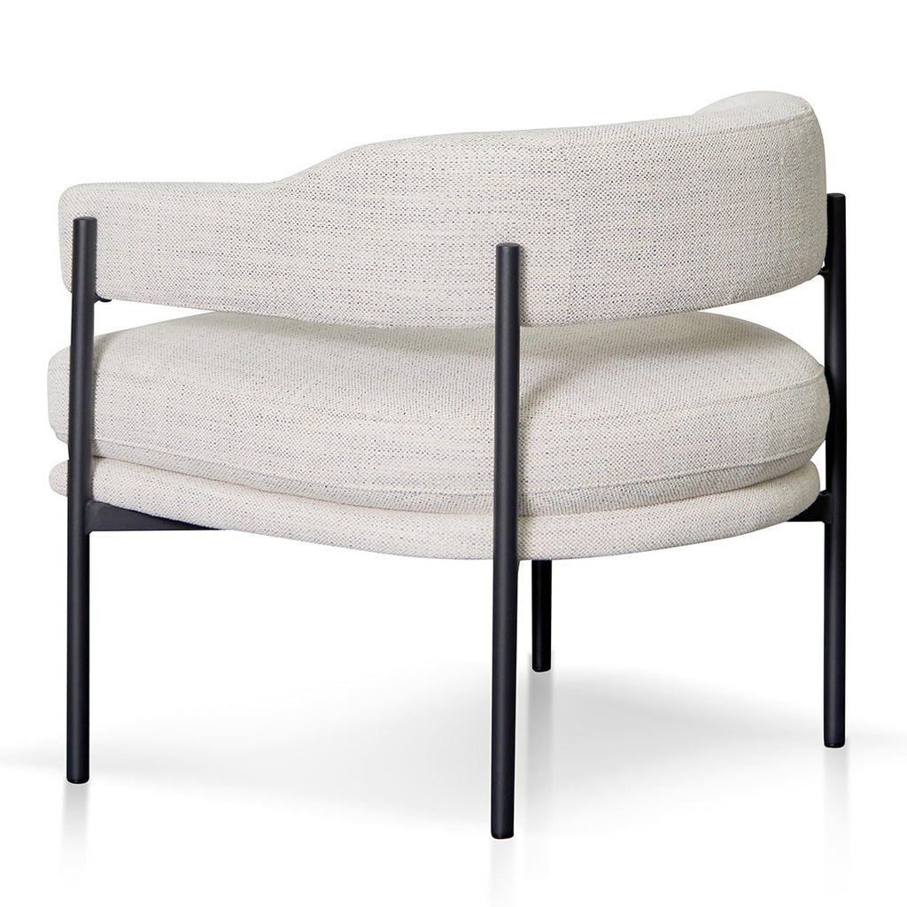 Rustic Beige Fabric Armchair