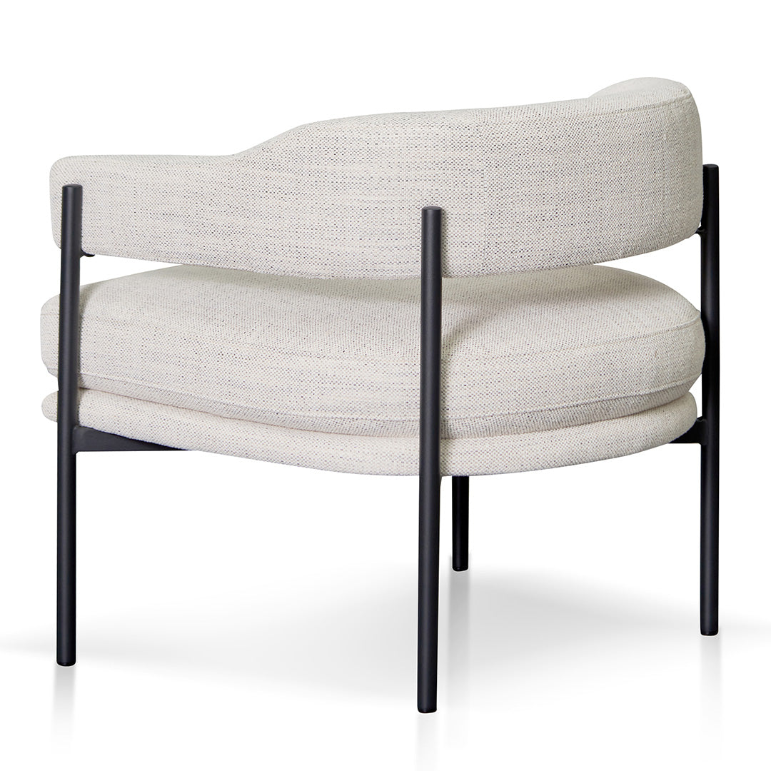 Rustic Beige Fabric Armchair