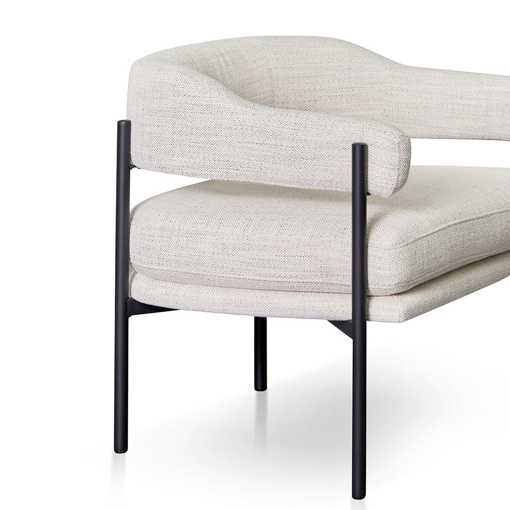 Rustic Beige Fabric Armchair