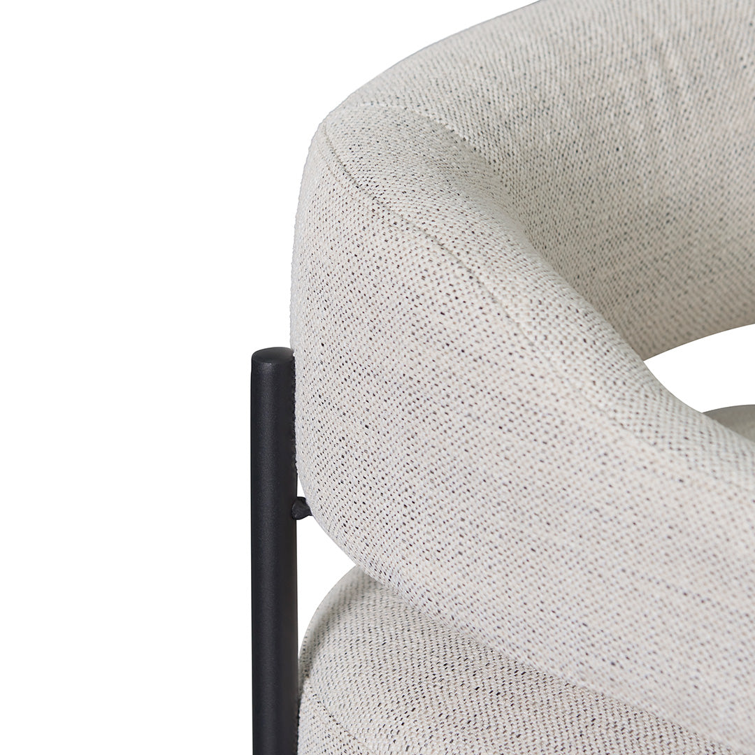 Rustic Beige Fabric Armchair
