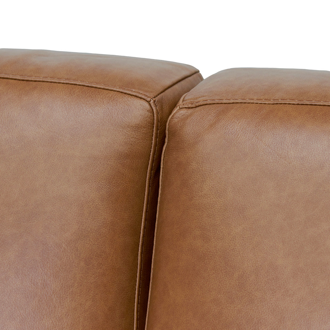 Caramel 4 Seater Sofa - Brown Leather