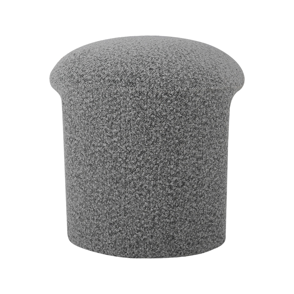 Pepper Boucle Round Ottoman