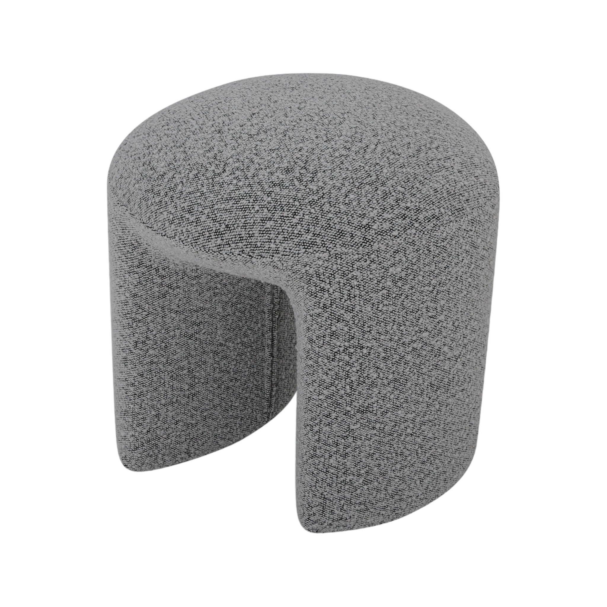 Pepper Boucle Round Ottoman