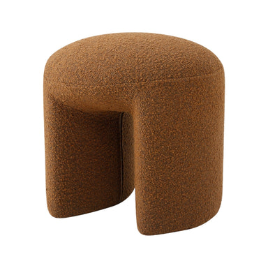 CLC8425-YY Round Ottoman - Brown Boucle