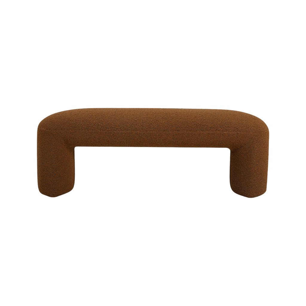 Long Ottoman Bench - Brown Boucle