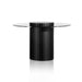 Lamar 1.2m Grey Glass Round Dining Table - Black