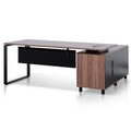 Lara 1.8m Executive Desk Left Return with Black Legs - Walnut