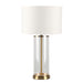 Left Bank Table Lamp - Brass w White Shade