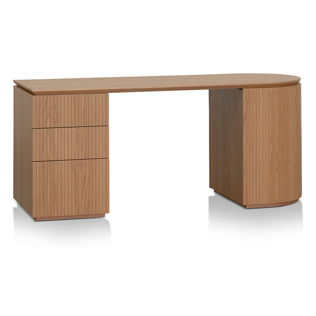 Left Drawer Office Desk - Natural Oak