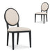 Light Beige Dining Chair - Black (Set of 2)