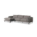 CLC6430-KSO 4 Seater Left Chaise Fabric Sofa - Graphite Grey