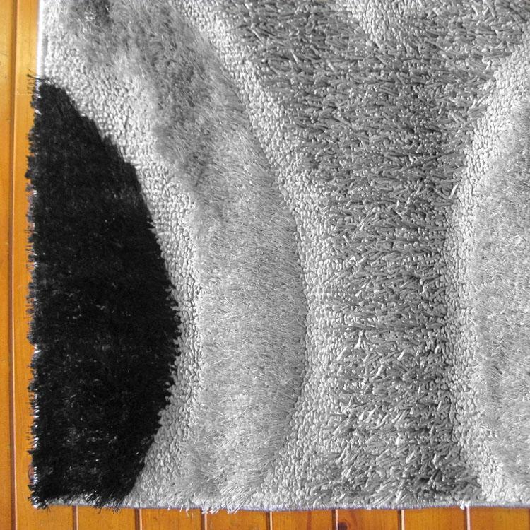 Saray Rugs Luxury Shaggy  Grey Hallway Runner 1204