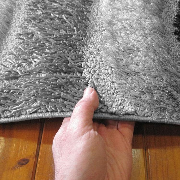 Saray Rugs Luxury Shaggy  Grey Hallway Runner 1204