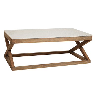 MAINE MARBLE TOP COFFEE TABLE